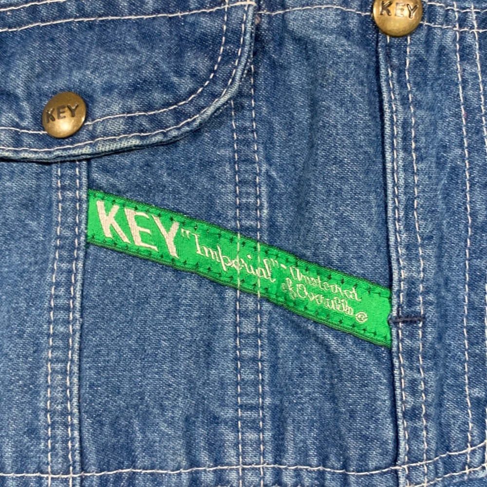 Key Imperial Bib Overalls Mens 32x30 Blue Denim Workwear Carpenter Jeans FS 2745 - Picture 4 of 10